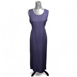 Vintage 1990s Plum Tie‑Back Maxi Dress Medium Whimsigoth Sleeveless Date Night
